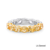 Half Diamond and Half Fancy Yellow Diamond Eternity Band